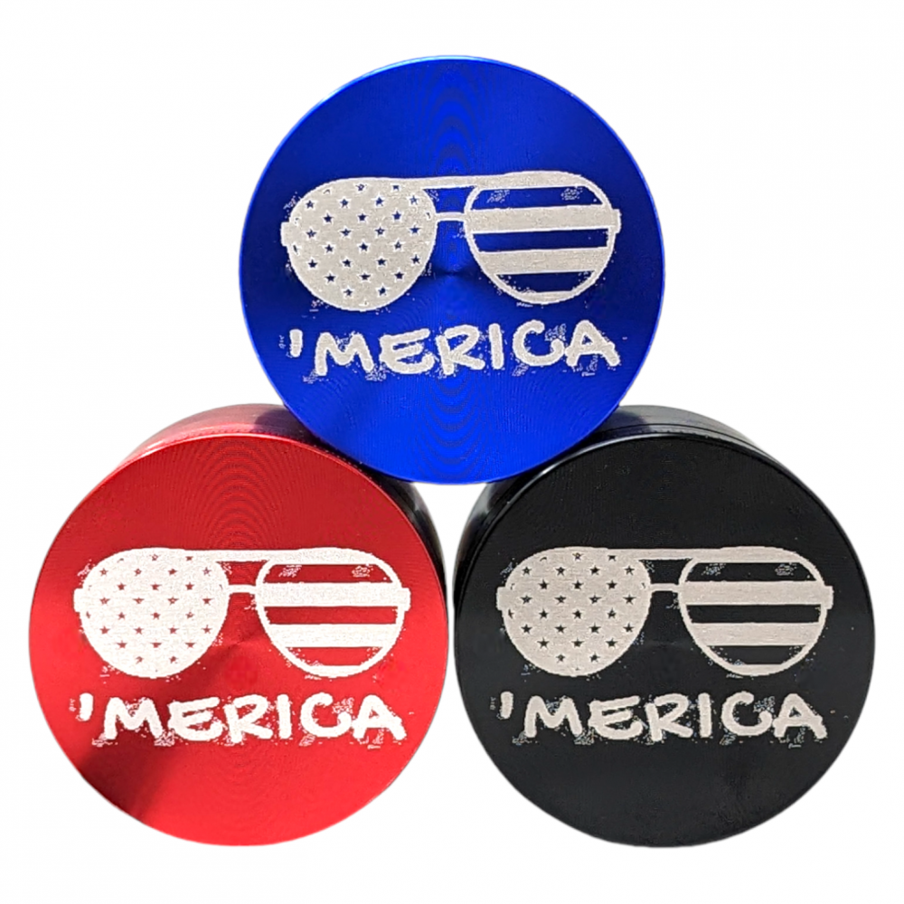55mm 4 part  MERICA  Engraved Grinder - [GR4THMR]