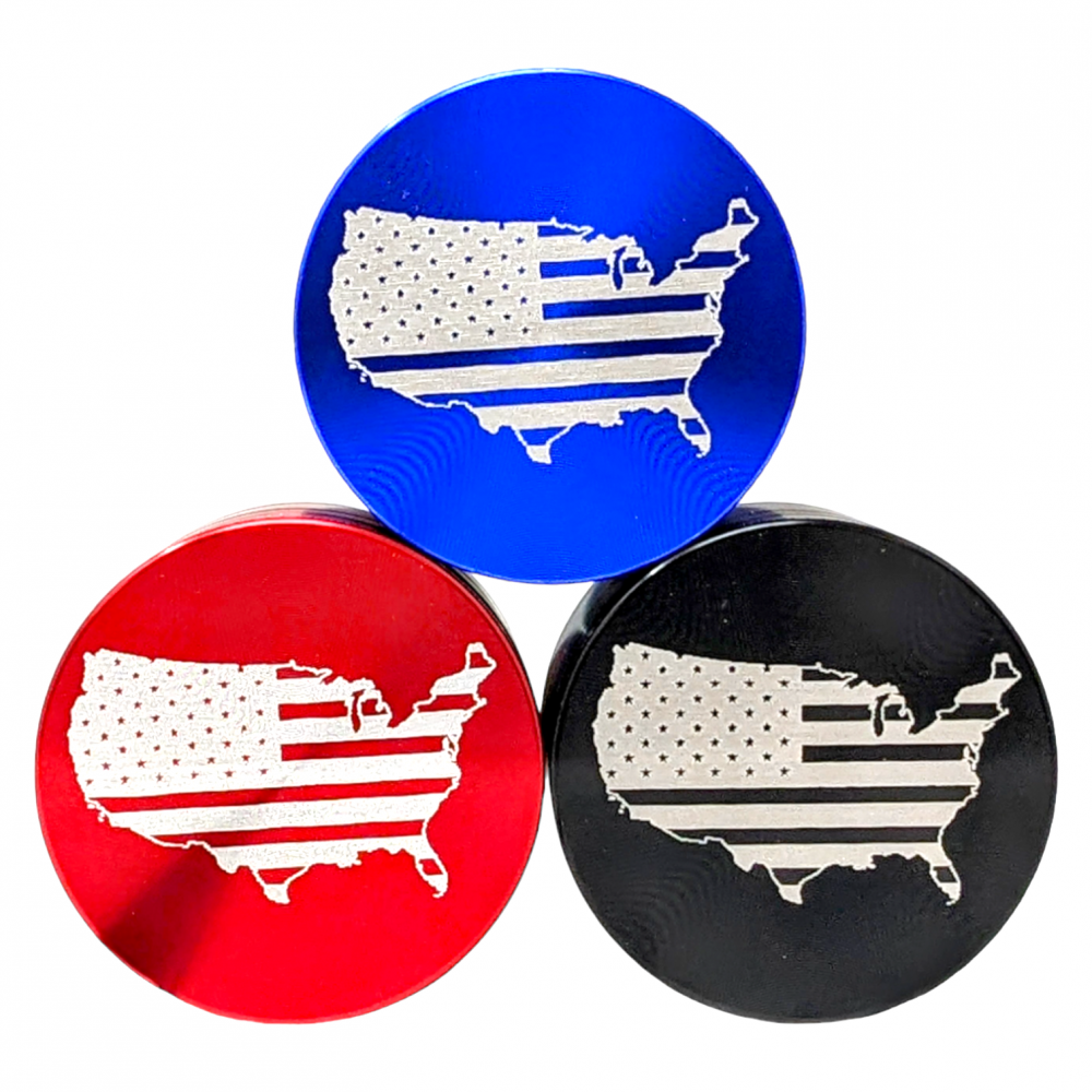 55mm 4 part  STATES  Engraved Grinder - [GR4THST]