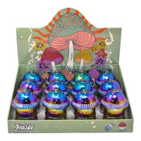 Take It Easy Rainbow Mushroom Grinders - 12Ct Display [GR9026
