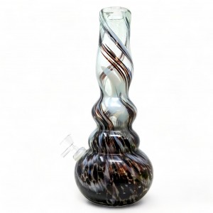 12" RoundB 2 Bulb Wide Neck Soft Glass - Glass On Glass [JHSGG0019]