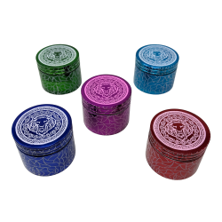 42mm Assorted Color Lion Print 4 Parts Grinders (Pack of 6) - [JIG010]