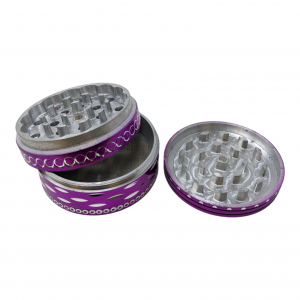 80mm Assorted Color Diamond Cut Design 4 Parts Grinder - [JIG022]