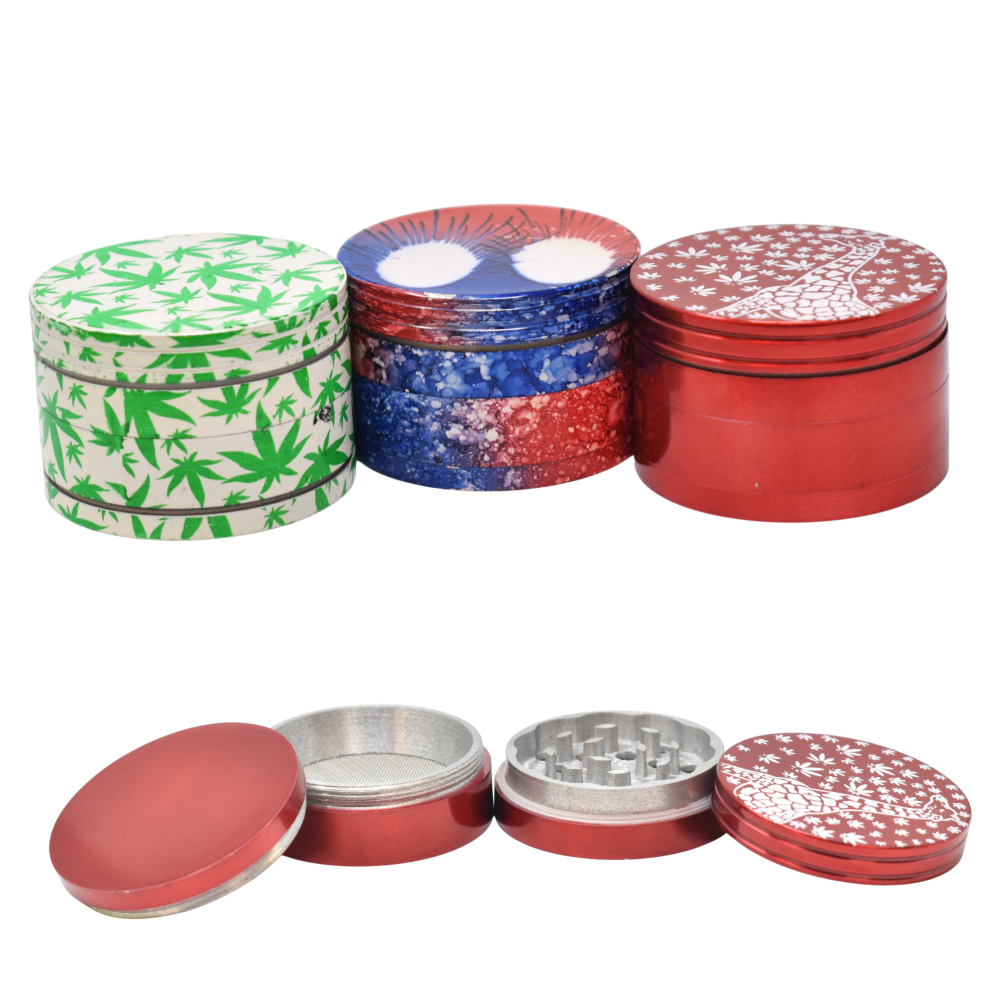 50mm Assorted Color/Design 4 Parts Grinders - [JIG029]