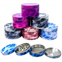62mm Assorted Color Lava Design 4 Parts Grinder - 6pk [JIG056]