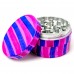 62mm Assorted Color Stripe Design 4 Parts Grinder - 6PK [JIG059]