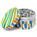 62mm Assorted Color Stripe Design 4 Parts Grinder - 6PK [JIG059]