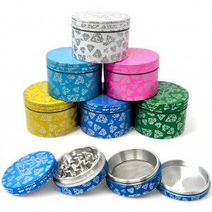 50mm Assorted Color Diamond Etchings 4 Parts Grinder - 6PK [JIG060]