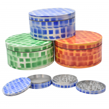 100mm Waffle Grid 4 Parts Grinder - Assorted Colors