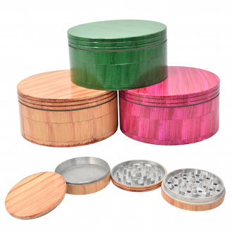 100mm Wooden 4 Parts Herb Grinder - Assorted Colors