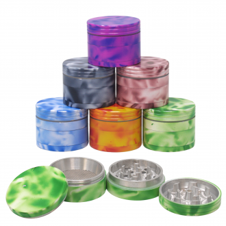 42mm Multicolor Lava Pattern 4-Piece Herb Grinder – 6ct Display