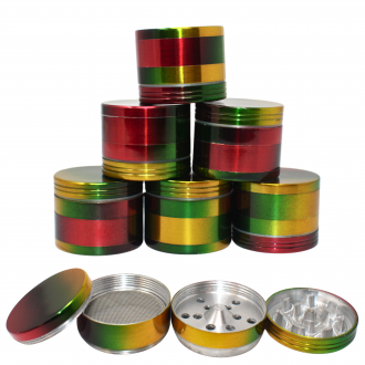 42mm Vibrant Colors 4-Part Herb Grinders – 6ct Display