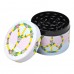 50mm Peace & Floral Design 4-Parts Metal Grinder - 12Ct Display - Stylish Metal Grinder with Floral Design