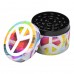 50mm Peace & Floral Design 4-Parts Metal Grinder - 12Ct Display - Stylish Metal Grinder with Floral Design