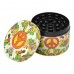 50mm Peace & Floral Design 4-Parts Metal Grinder - 12Ct Display - Stylish Metal Grinder with Floral Design
