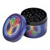 50mm Peace & Floral Design 4-Parts Metal Grinder - 12Ct Display - Stylish Metal Grinder with Floral Design