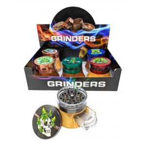 62mm Grinder With Side Window Assorted Design - 6ct Display [USD6G]