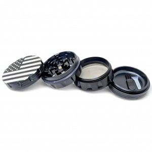 Drumming the American Spirit Into Every Herb 4 Parts Grinder - Black [WB-14-BLK]