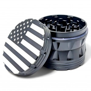 Drumming the American Spirit Into Every Herb 4 Parts Grinder - Black [WB-14-BLK]