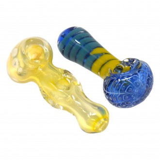 On Point Glass - 3.5" Vibrant Swirl Glass Hand Pipe - 15Ct Display