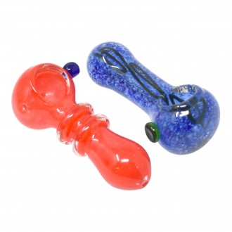 On Point Glass - 3.5" Assorted Style Vibrant Color Glass Hand Pipe - 15Ct Display