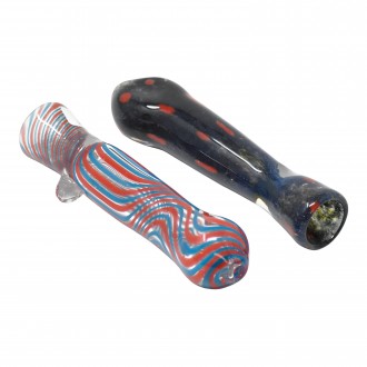 On Point Glass - 4" One Hitter Premium Chillum Hand Pipe - 22Ct Display