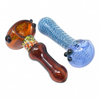 On Point Glass - 4" Swirly Glasswork Hand Pipe - 12Ct Display