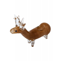 5.5" Frit Deer with Antlers Animal Hand Pipe - [AP11]