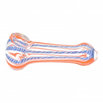 3" Transcendent Lines Artistry In Clear Glass Hand Pipes - 2PK [BK244]