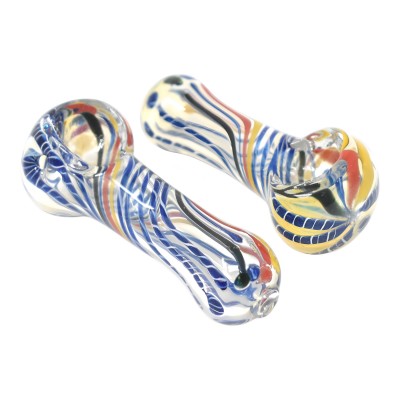 2.5" Gold Fumed Twisted Line Hand Pipe - 2Pack [BK250]