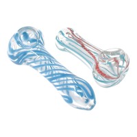 3.5" Twirl Line Art Spoon Hand Pipe - 2Pack