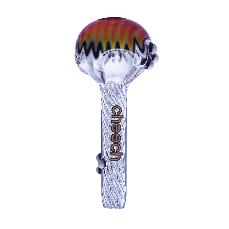 Cheech 4.5" Colorful Wig-Wag Spoon Pipe – 4ct Display