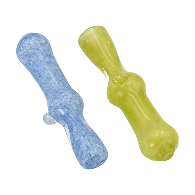 3.5" Frit Marble Art Chillum Pipe – 2ct Pack