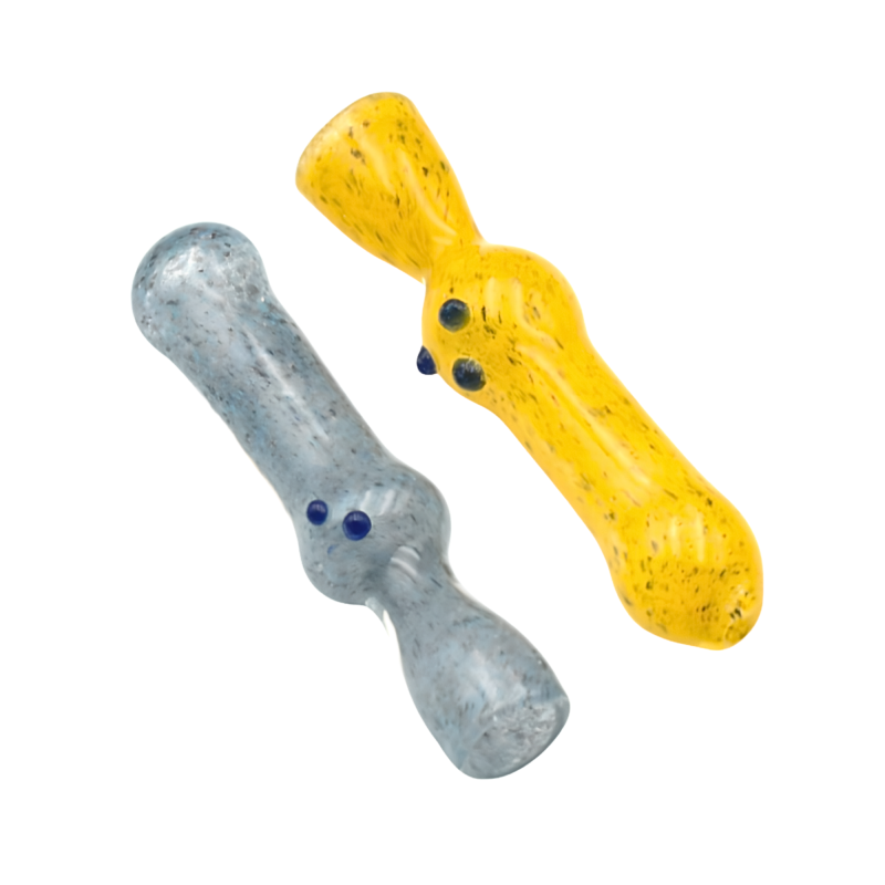 3.5" Complete Frit Art Chillum Pipe – 2ct Pack