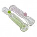 3" Slyme Swirl Ribbon Clear Flat Mouth Chillum Hand Pipe - (Pack of 2) [CH381]