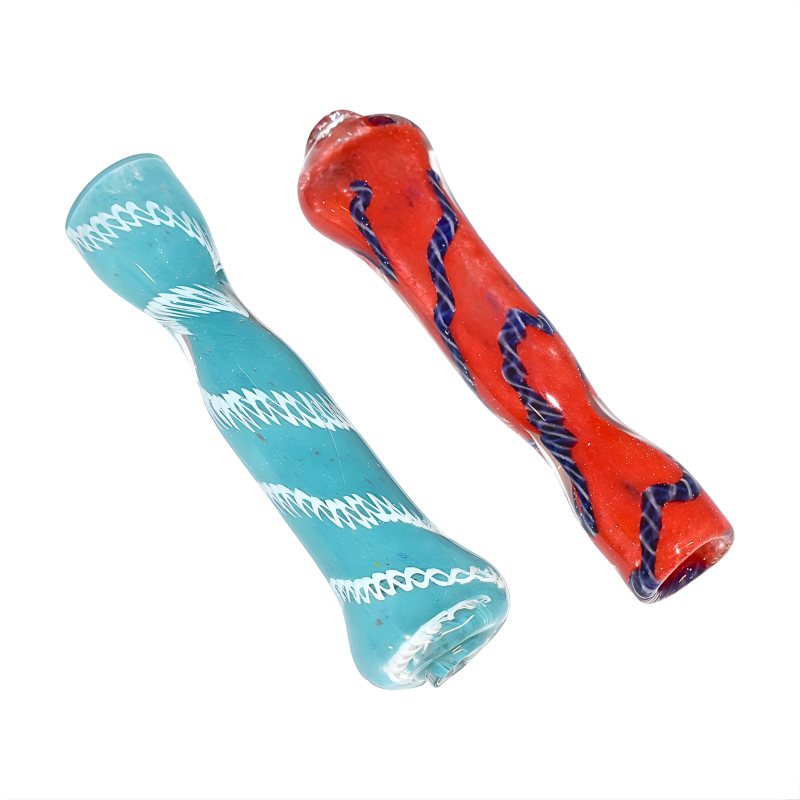 3.5" Mix Frit Rope Art Chillum Pipe – 2ct Pack