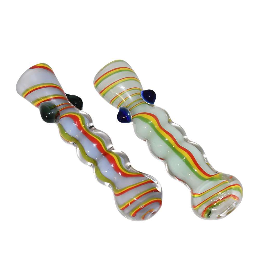 3.5" Rasta Swirl Glass One Hitter Pipe