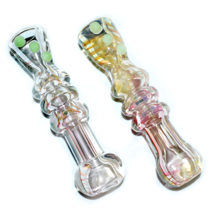 3.5 inch fumed glass triple rim one hitter pipe 2ct pack