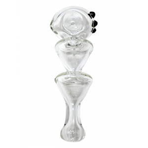 6" Double Chamber Tornado Clear Hand Pipe [D1552]