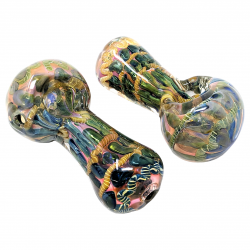 4" Heavy Gold Fumed Fat Body Spoon Hand Pipe (Pack of 2) - [DJ571]