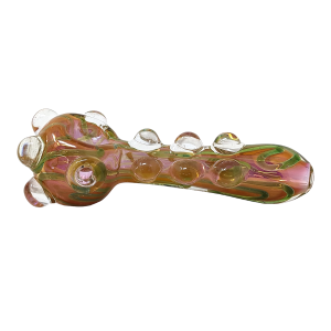 5.5" Gold Fumed Multi Marble Spoon Hand Pipe - [DJ582]