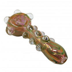 5.5" Gold Fumed Multi Marble Spoon Hand Pipe - [DJ582]