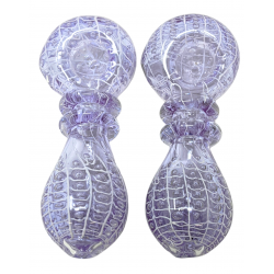 4.5" Purple Air Trap Spider Web Spoon Hand Pipe (Pack of 2) - [DJ601]