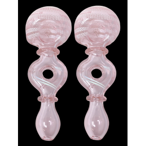 6" Pink Tube Donut Art 2-Rim Hand Pipe - (Pack of 2) [DJ622]