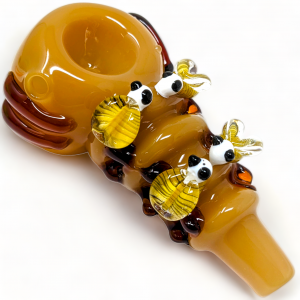 4" Quadra-Buzzers Honey Hive Hand Pipe - [DJ638]