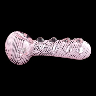 4.5" Multi Marble Twine Art Spoon Hand Pipe - Pink - 2 Pack