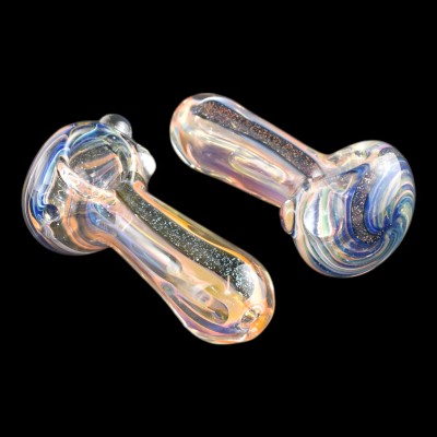 3.5" Galaxy Swirl Dicro Art Spoon Hand Pipe - 2 Pack- D