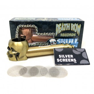 Death Row Records - 3" Metal Skull Hitter Hand Pipe