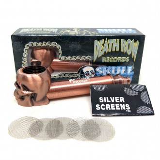 Death Row Records - 3" Metal Skull Hitter Hand Pipe