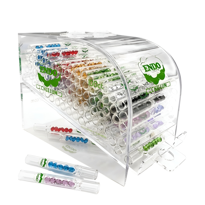 ENDO 4" Chillum Acrylic Display – 100 Count  - Crystal Ice