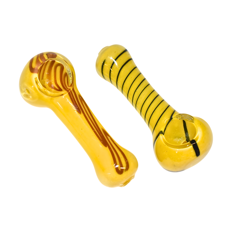 3.5" Frit Twirl Art Spoon Pipe – 2ct Pack